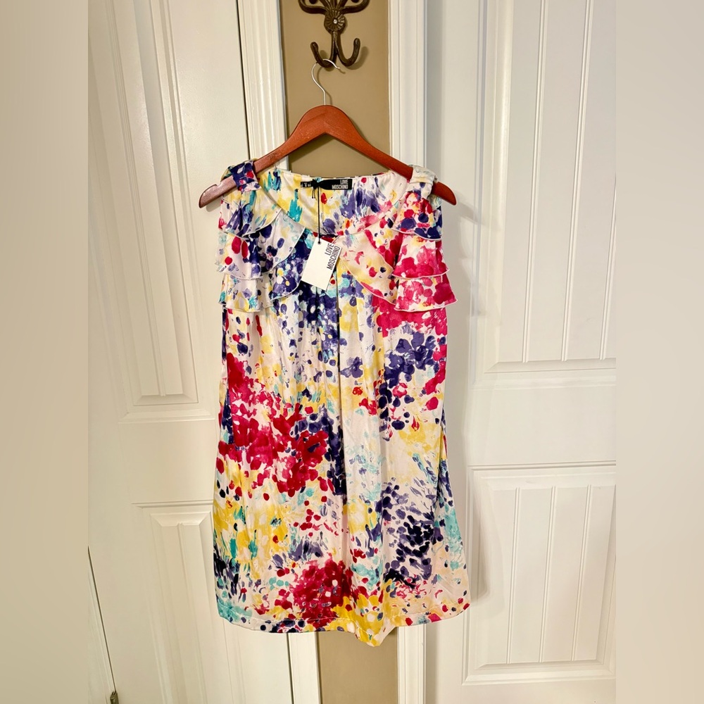 Colorful Ruffled Sleeveless Dress